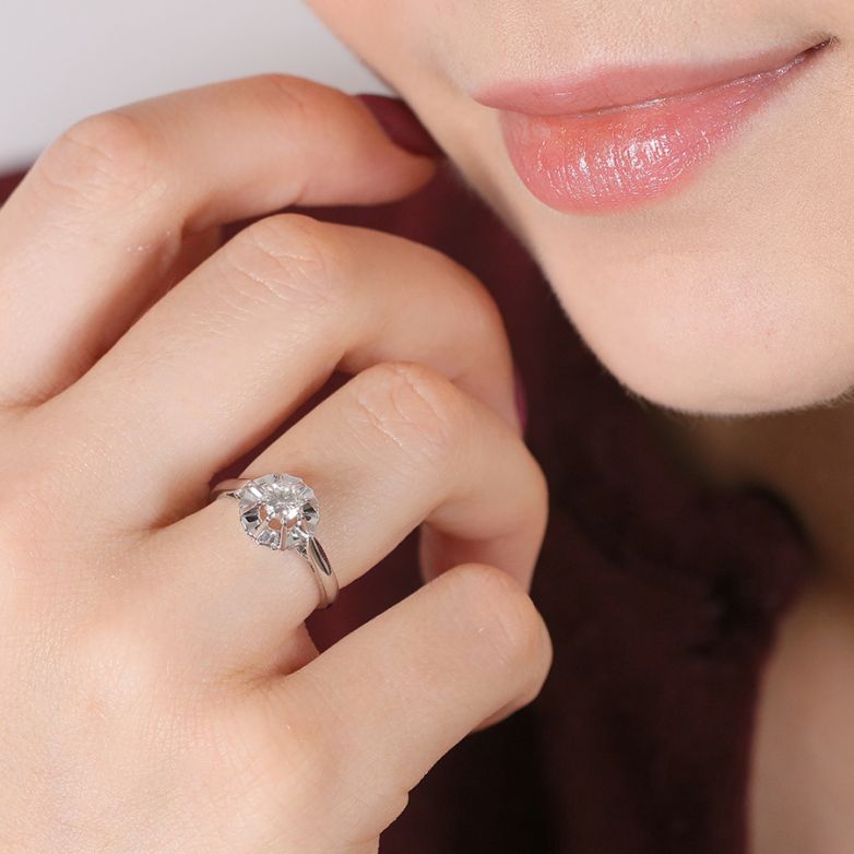 Vintage solitaire ring with...