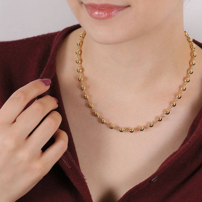 Collier maille boules or...