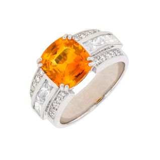 Orange Sapphire Ring, 4.08...