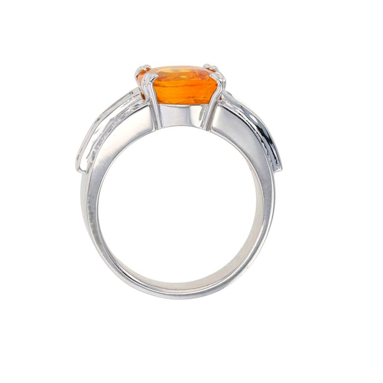 Orange Sapphire Ring, 4.08...