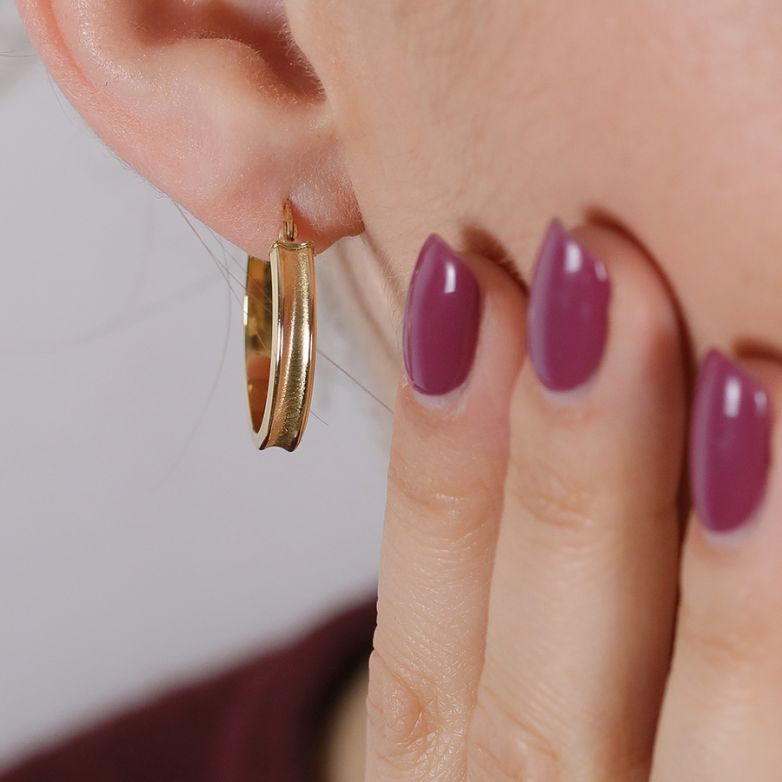 Yellow Gold Hoop Earrings,...