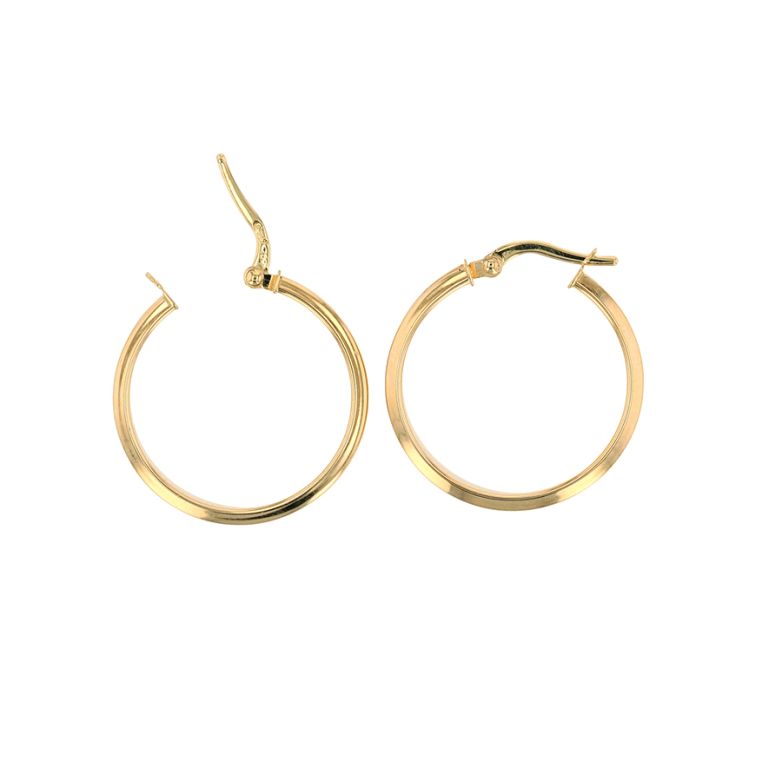 Yellow Gold Hoop Earrings,...