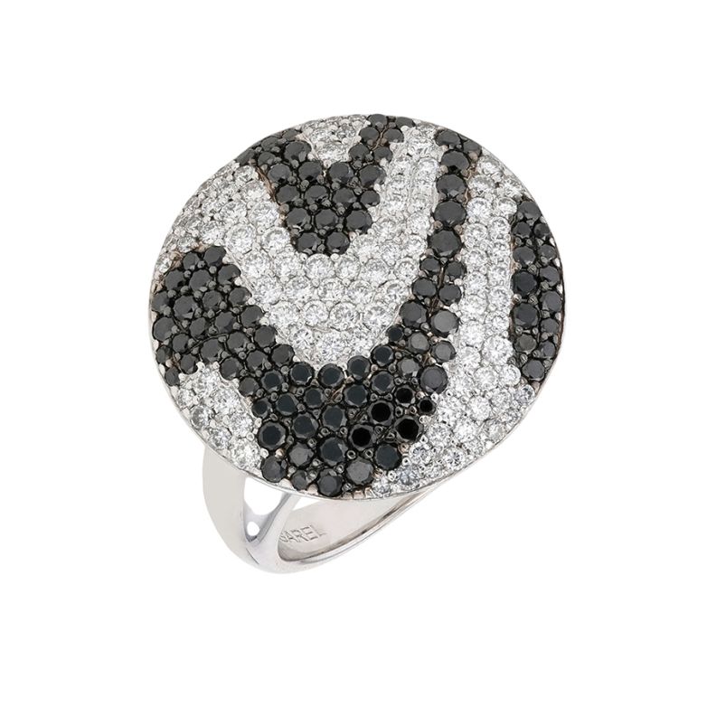 Black & White Diamond Ring,...