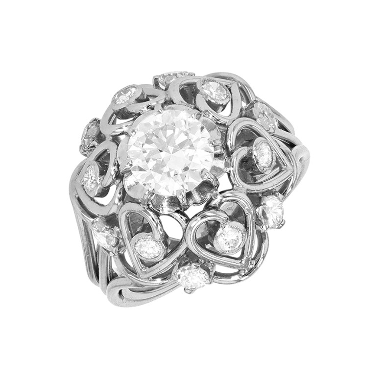 Vintage diamond ring, 1.55...
