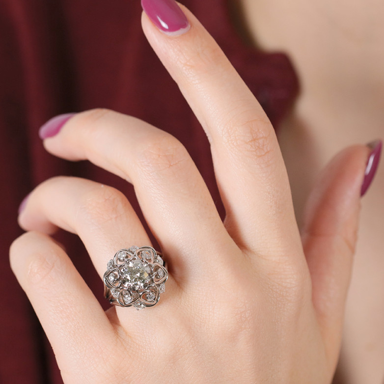 Vintage diamond ring, 1.55...