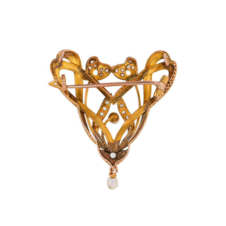 Antique brooch in two-tone...