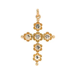 Antique pink diamond cross...