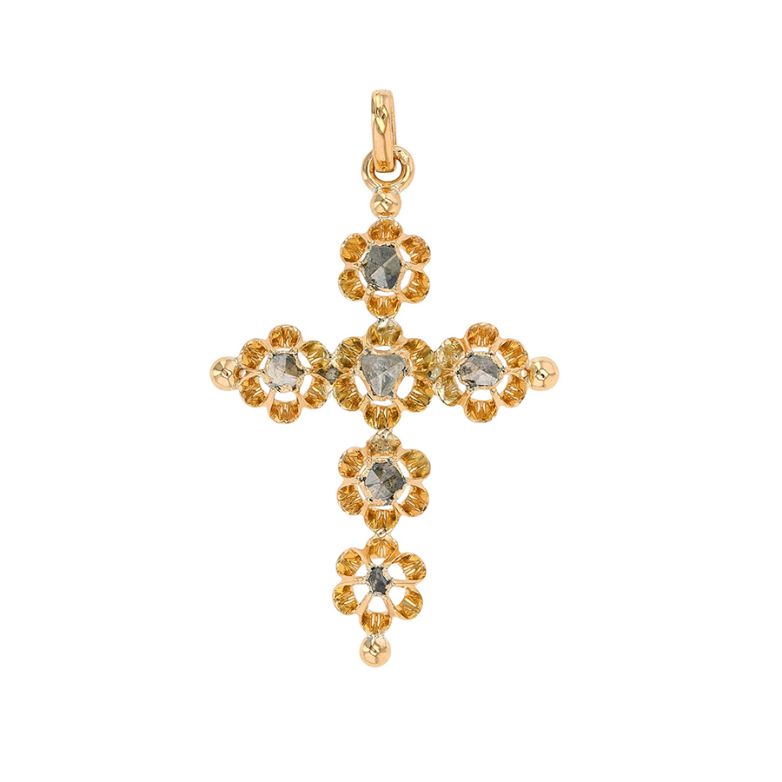 Antique pink diamond cross...