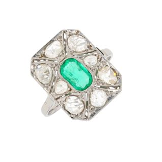 Bague vintage émeraude 0.52...
