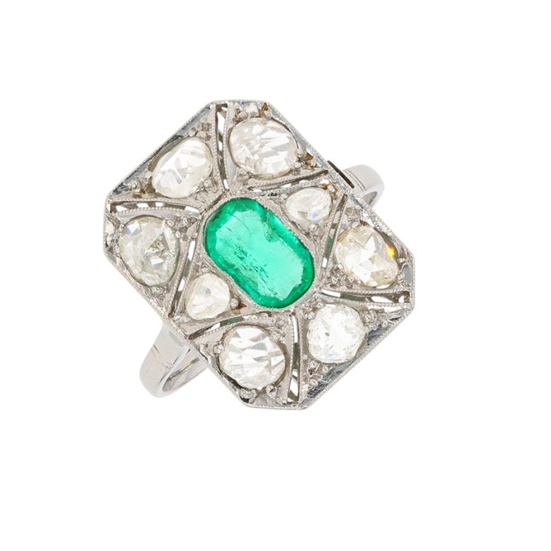 Bague vintage émeraude 0.52...