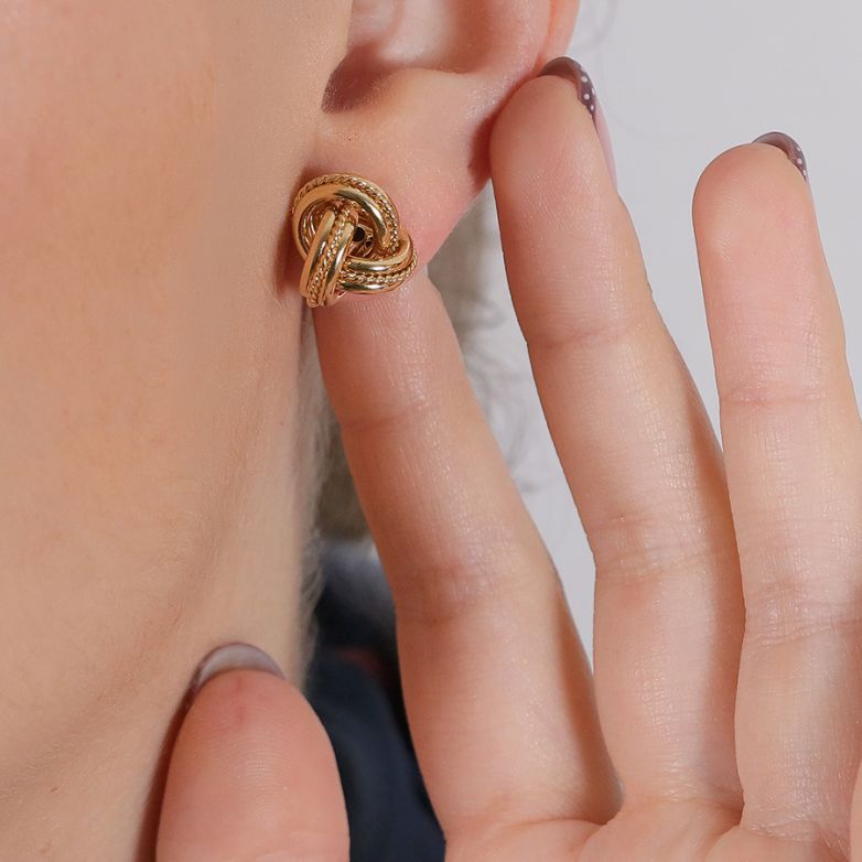 Yellow Gold Earrings, 5.71 g